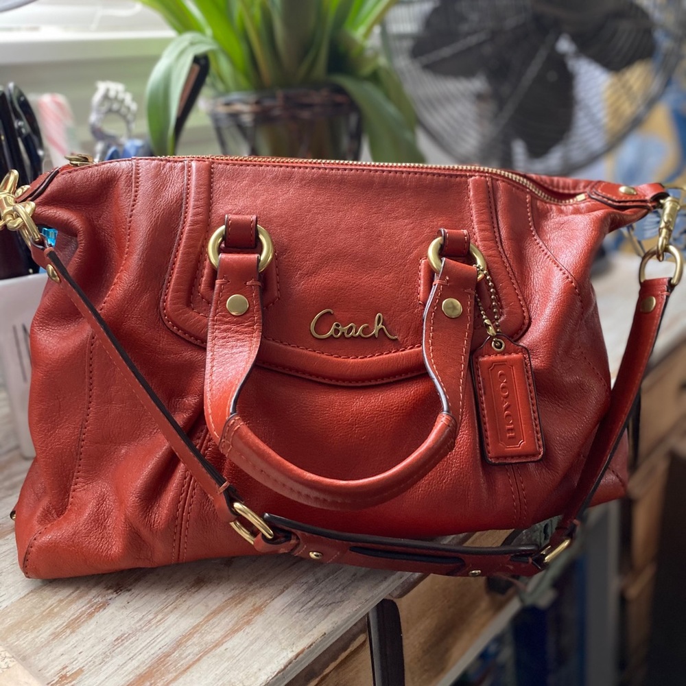 COACH leather bag in burnt orange
